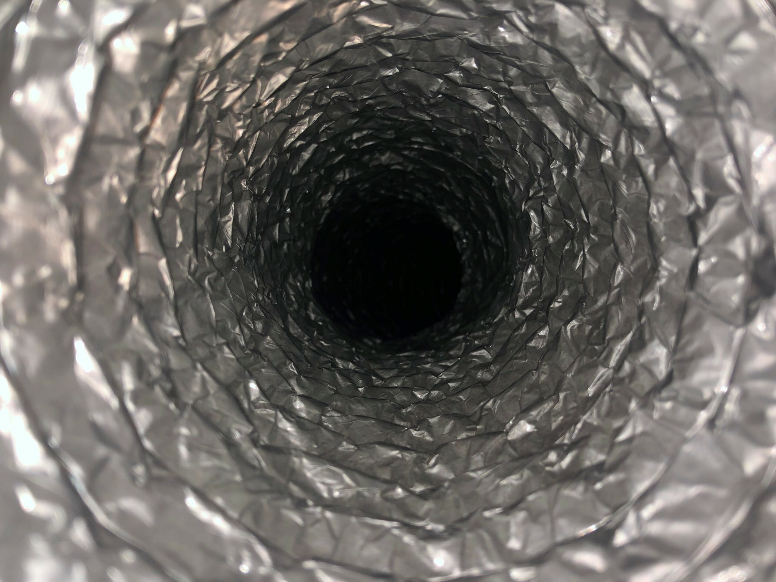 A freshly cleaned dryer duct tubing that is free of debris