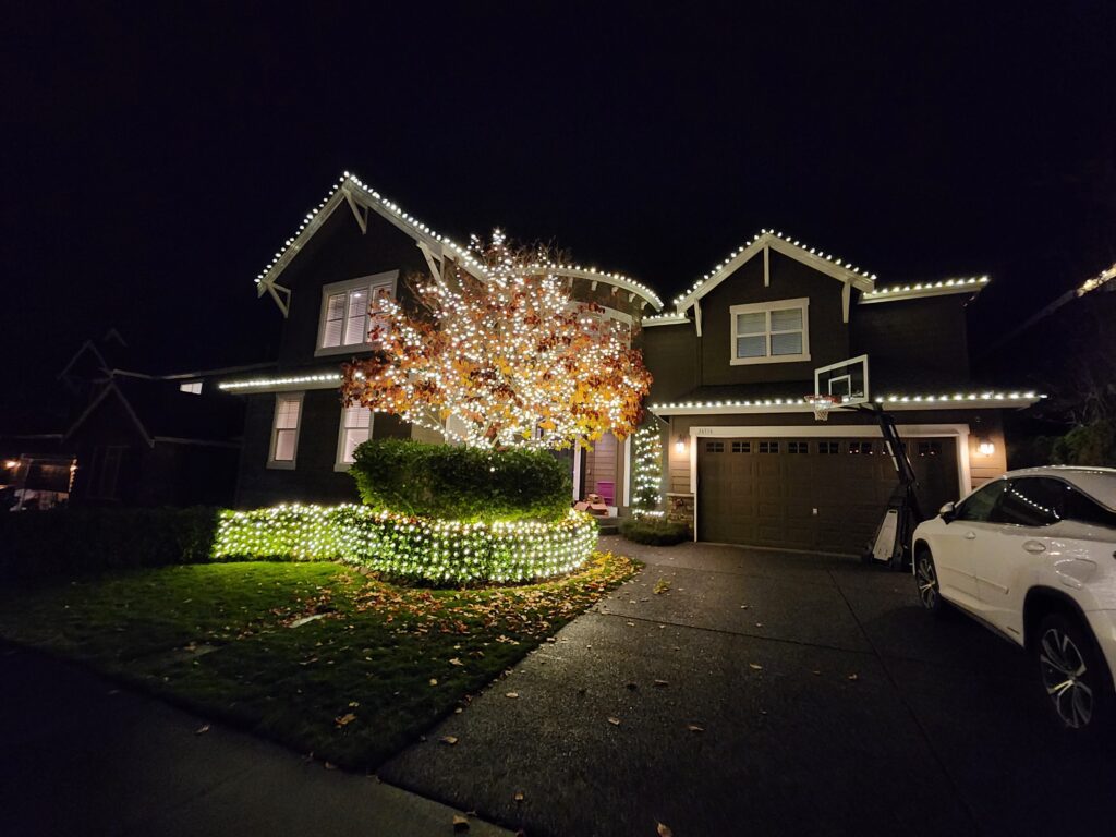 Residential holiday lighting after installation