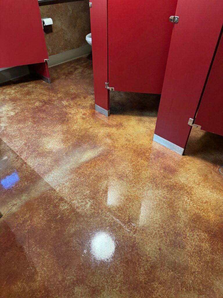 Sealed bathroom floors.